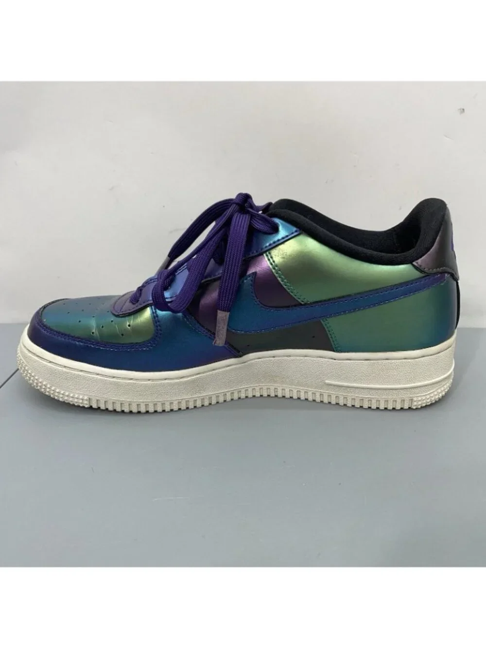 Nike AF1 Air Force 1 Low LV8 GS Sneakers Athletic Purple Neptune Green Kids 7